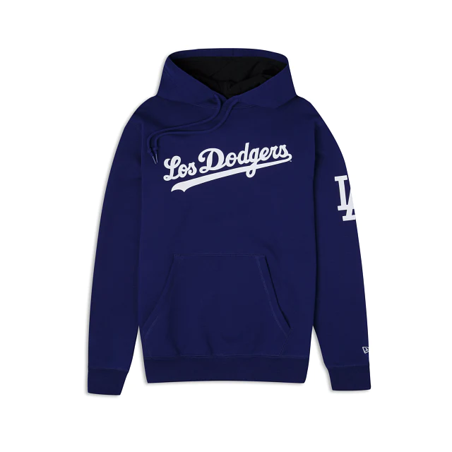 Los Angeles Dodgers Mens Sweatshirt New Era Light Blue Black Hoodie