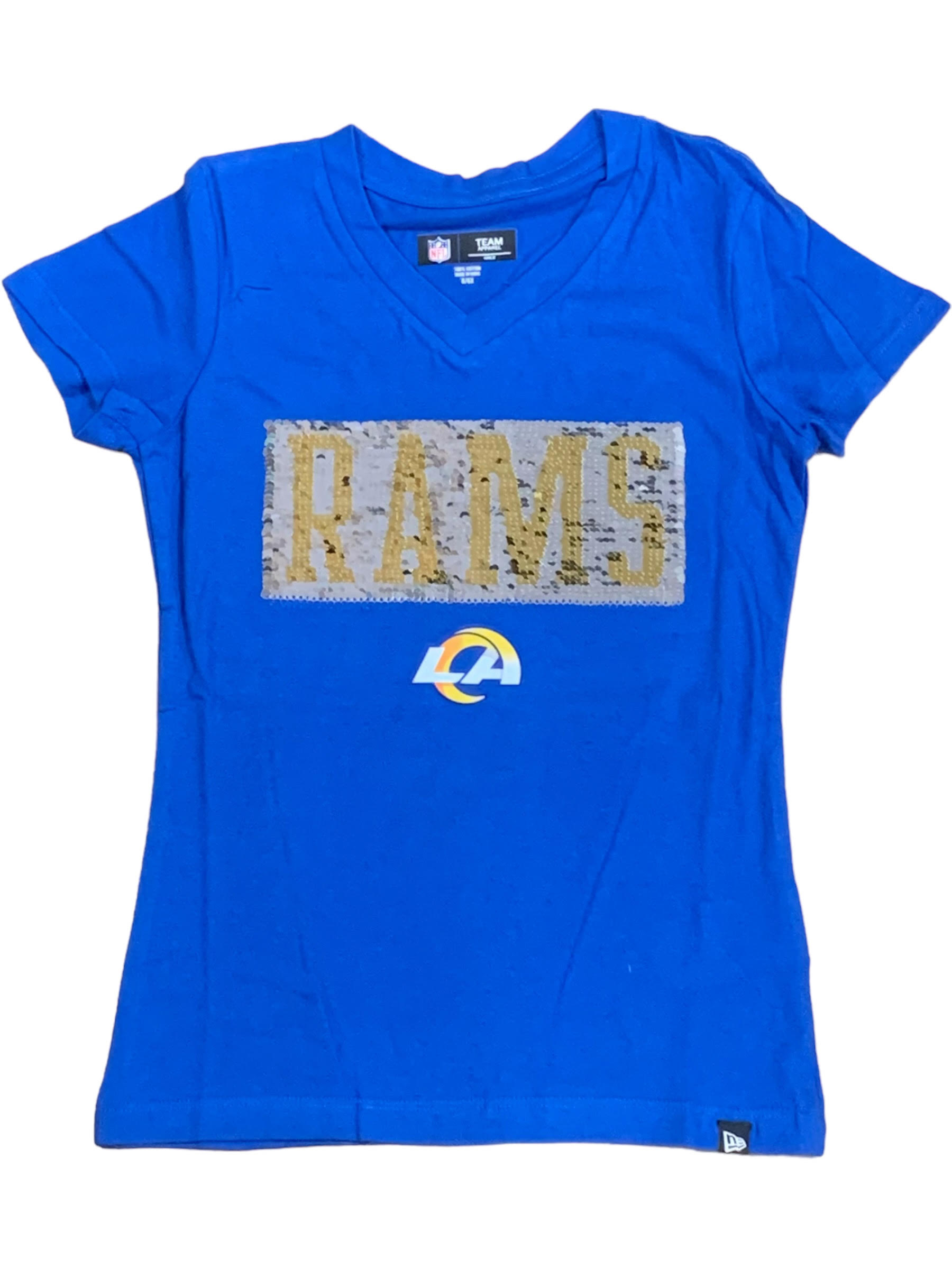Official New Era LA Rams Team Logo Blue Short Sleeve T-Shirt