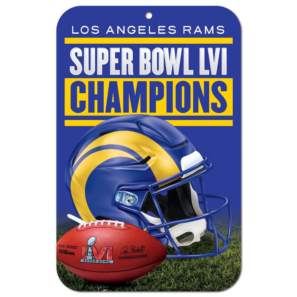 LOS ANGELES RAMS SUPER BOWL LVI CHAMPS 11' X 17' PLASTIC SIGN – JR'S SPORTS