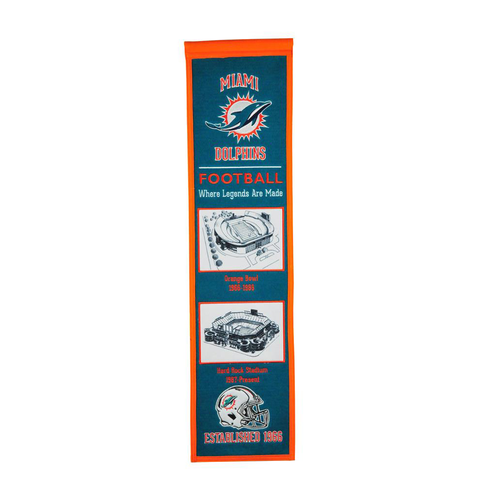 Miami Dolphins 8 x 32 Evolution Wool Banner