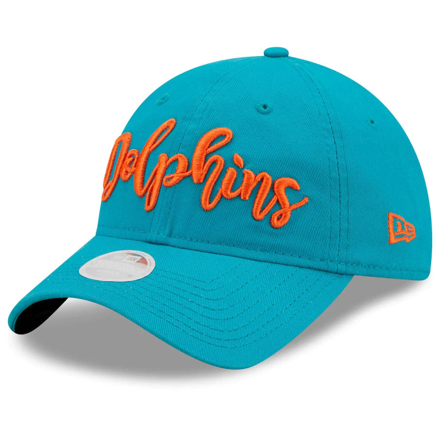 Women's Miami Dolphins New Era Gray Blossom 9TWENTY Adjustable Hat