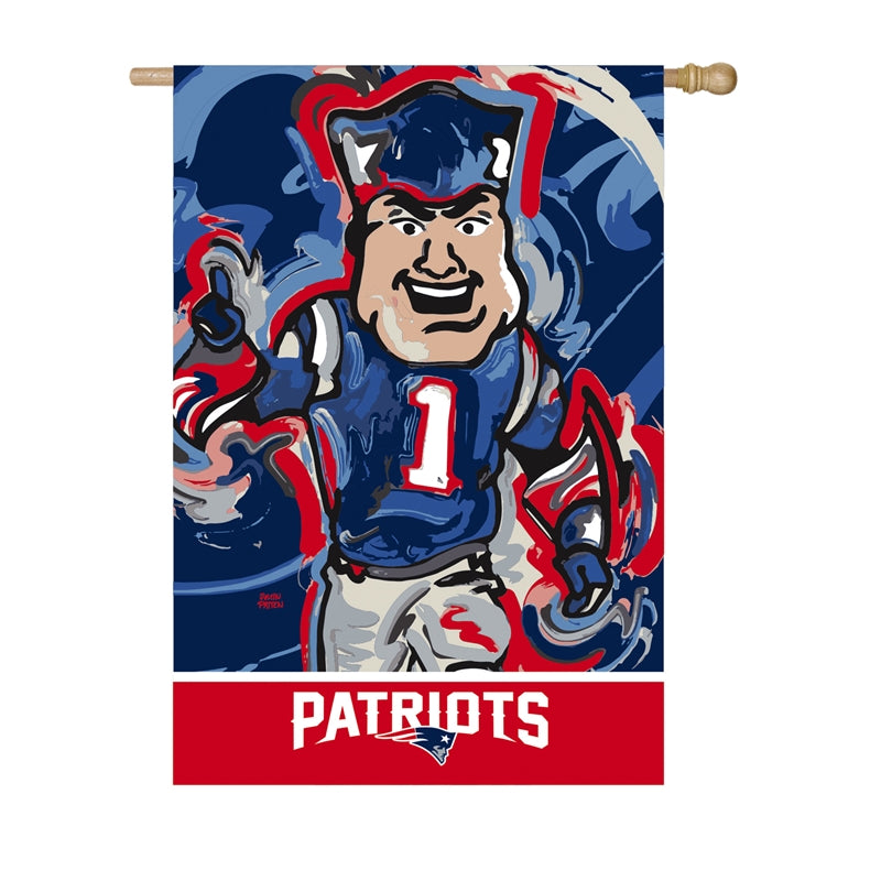 NEW ENGLAND PATRIOTS JUSTIN PATTEN SUEDE HOUSE FLAG – JR'S SPORTS