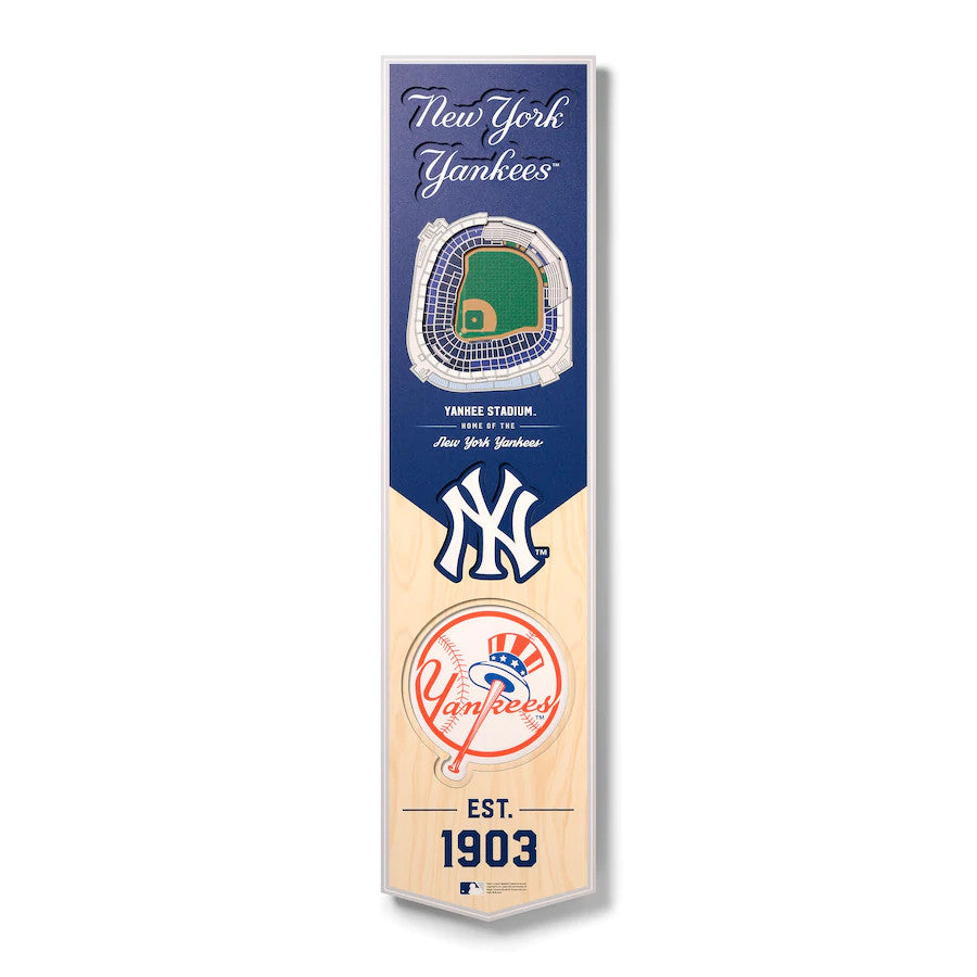 MLB New York Yankees 6x19 Stadium 3D View Banner