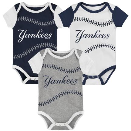 New York Yankees Newborn Best Ever 3 Pack Onesie Set 21 / 0-3M