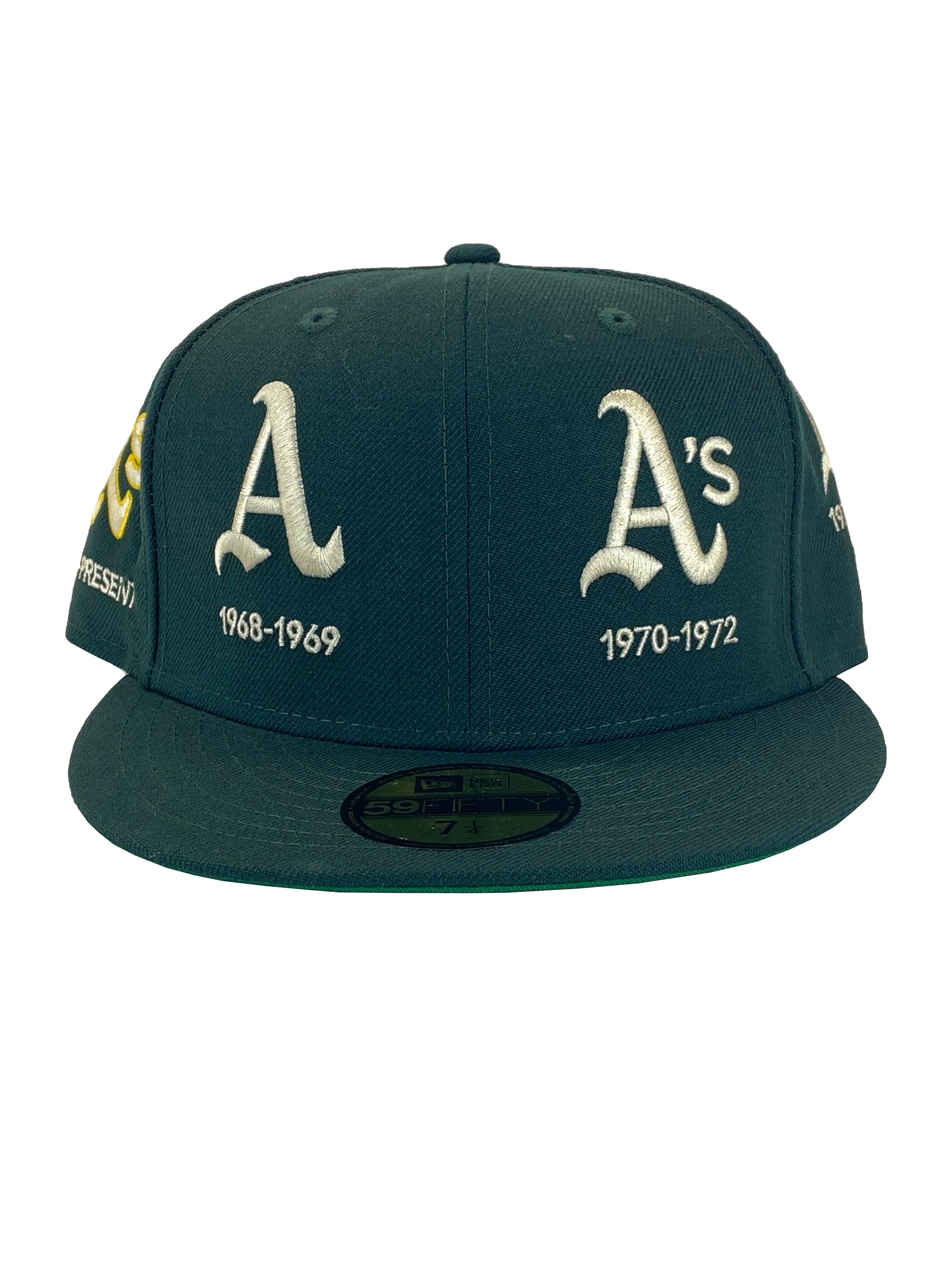 Men's New Era Gold Oakland Athletics Retro Jersey Script 59FIFTY Fitted Hat