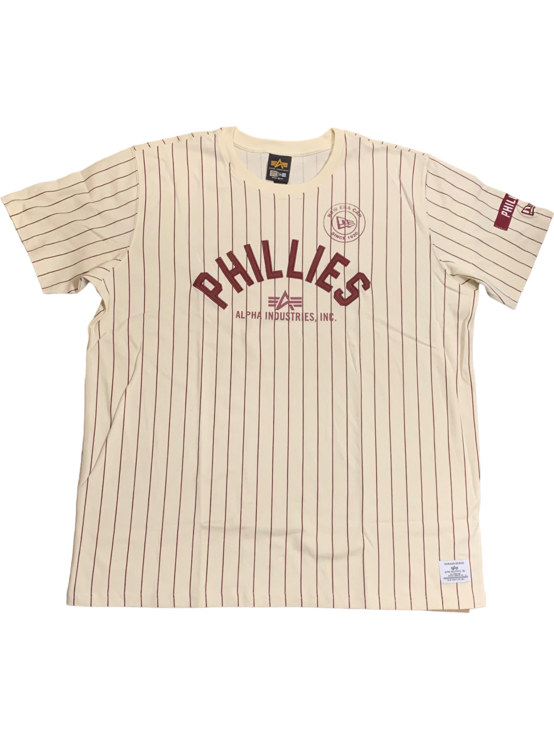New Era Phillies Alpha Pinstripe Short Sleeve Fashion T Shirt