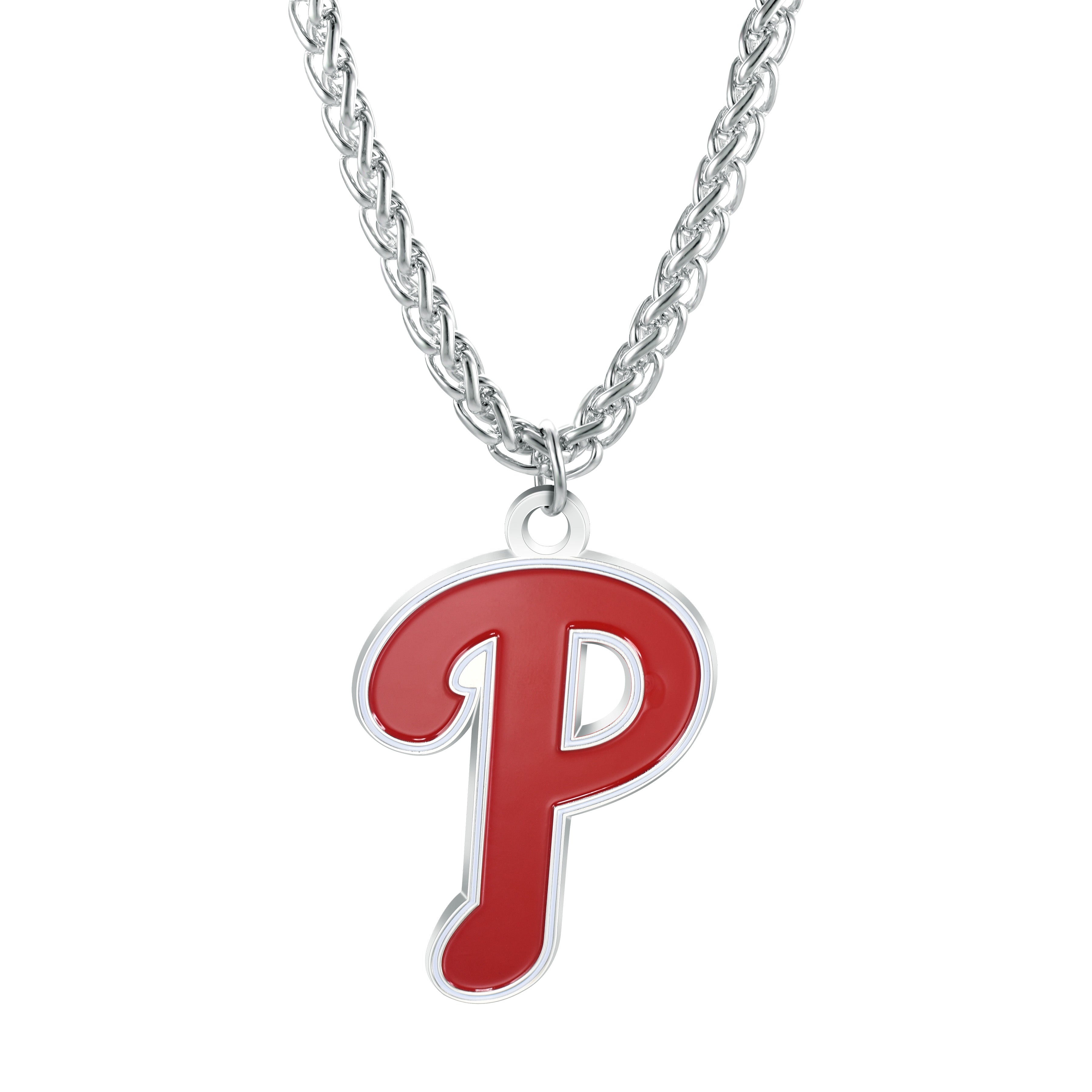 MLB PHILADELPHIA PHILLIES Pendant Charm / 22 Black Rope Necklace 