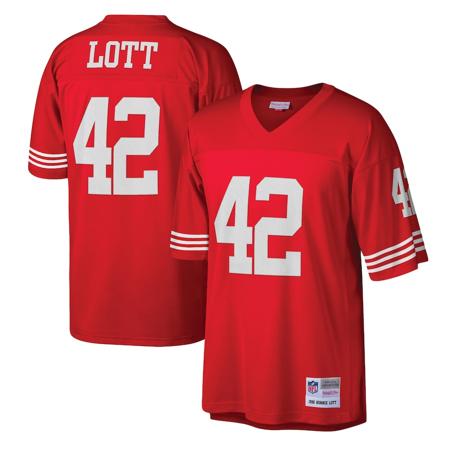 RONNIE LOTT SAN FRANCISCO 49ERS MEN'S 1990 MITCHELL & NESS PREMIER JER –  JR'S SPORTS