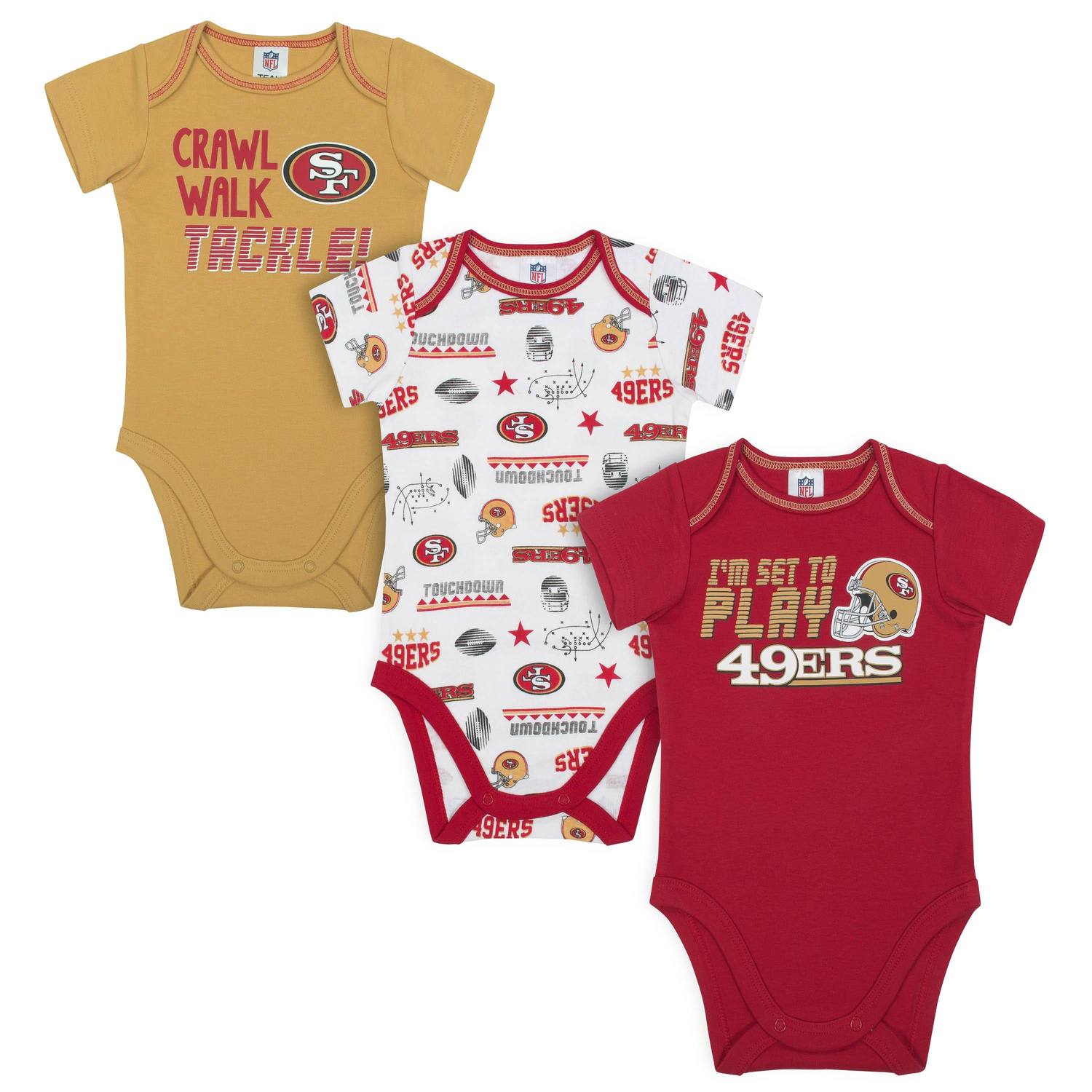 3-Pack Baby & Toddler Boys 49ers Short Sleeve Shirts