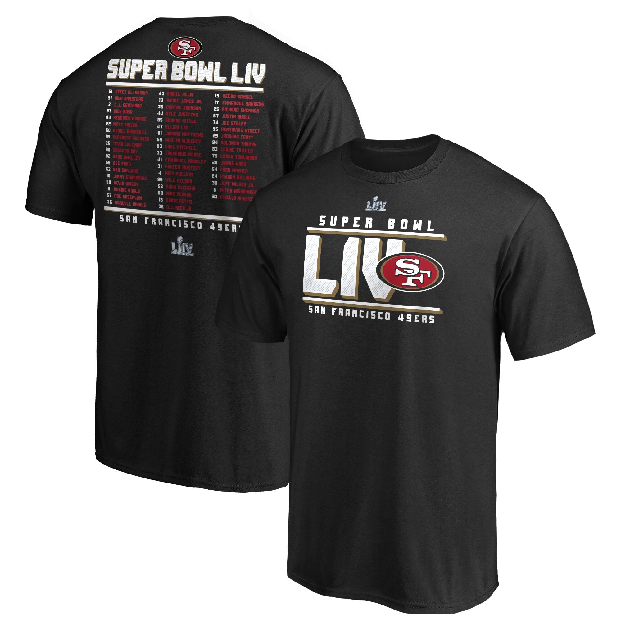 Fanatics San Francisco 49ers SBLIV Mens Hail Mary T-Shirt 19 Black / M