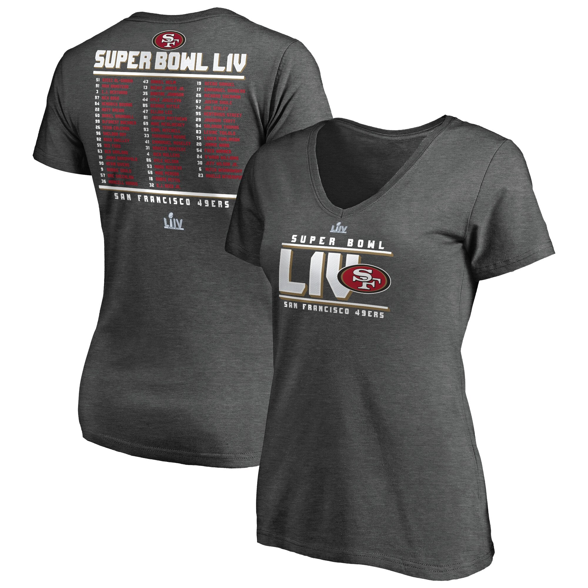 NFL Super Bowl LIV SF 49ers-KC Chiefs Men Gray Short Sleeve Tshirt