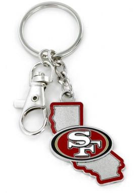 Aminco San Francisco 49ers State Shape Keychain