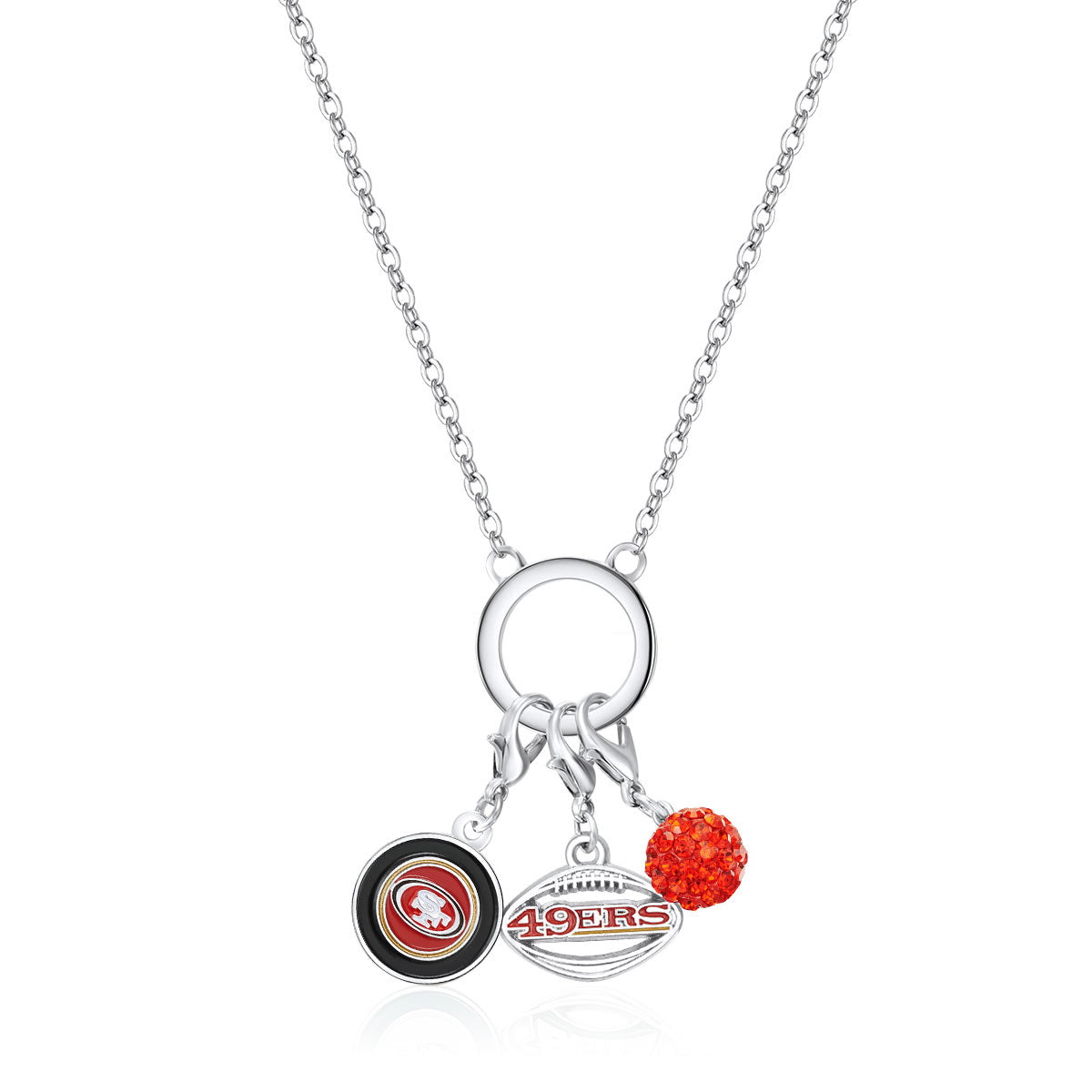 San Francisco 49ers 22 Chain Necklace with Metal Heart Logo Charm