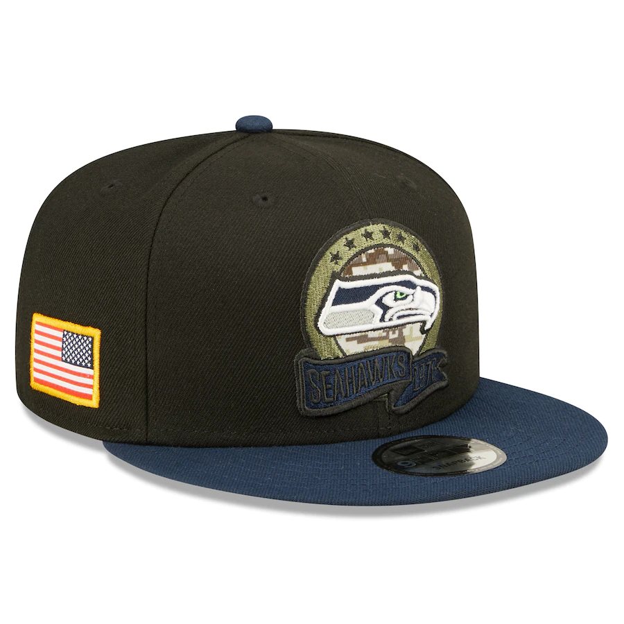 SEATTLE SEAHAWKS 2022 SALUTE TO SERVICE 9FIFTY SNAPBACK HAT – JR'S SPORTS