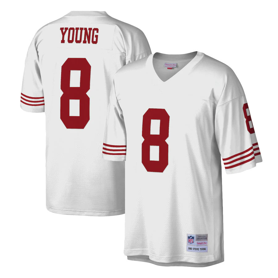 Men's Mitchell & Ness Steve Young White San Francisco 49ers Legacy Replica Jersey