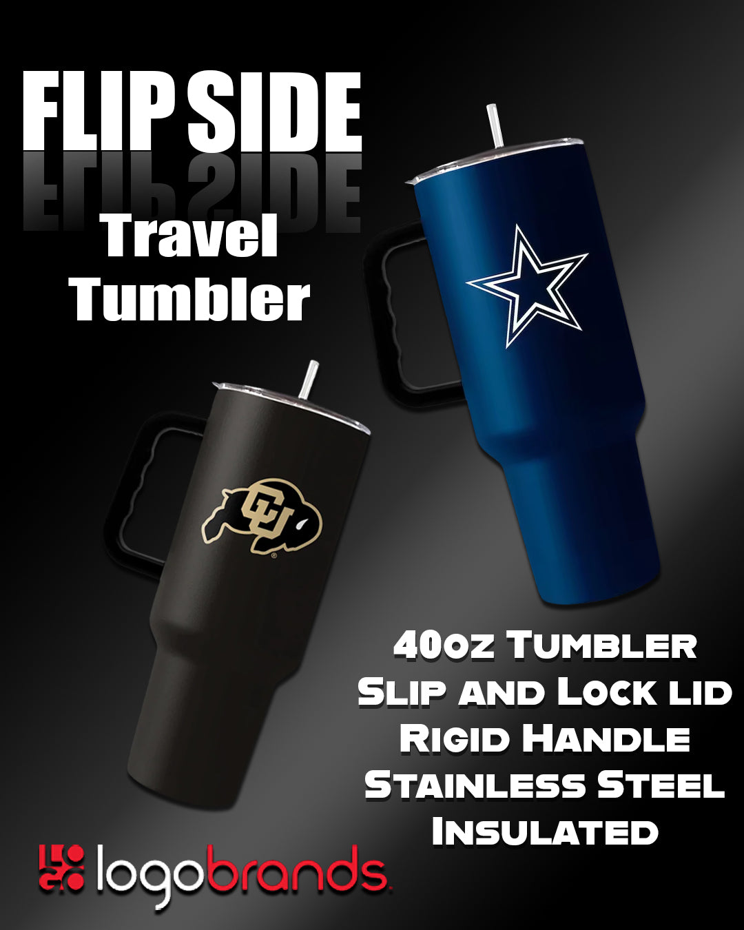 Logo Las Vegas Raiders 40-oz Flipside Stainless Steel Tumbler