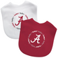 ALABAMA CRIMSON TIDE BABY BIBS - 2 PACK - RED/WHITE