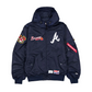 ATLANTA BRAVES MEN'S NEWERA X ALPHA INDUSTRIES L-2B HOODED BOMBER JACKET - NAVY