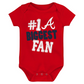 ATLANTA BRAVES NEWBORN 3-PIECE FAN PENNANT CREEPER SET