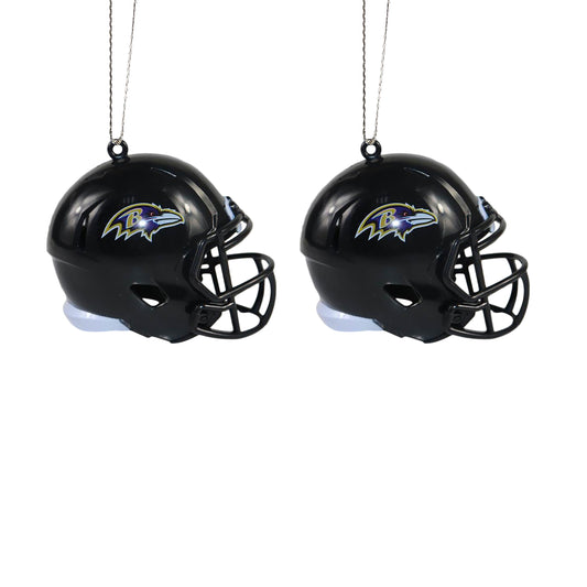 BALTIMORE RAVENS 2 PACK ABS HELMET ORNAMENT SET