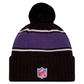 BALTIMORE RAVENS 2024 NFL SIDELINE CUFFED KNIT BEANIE WITH POM - BLACK