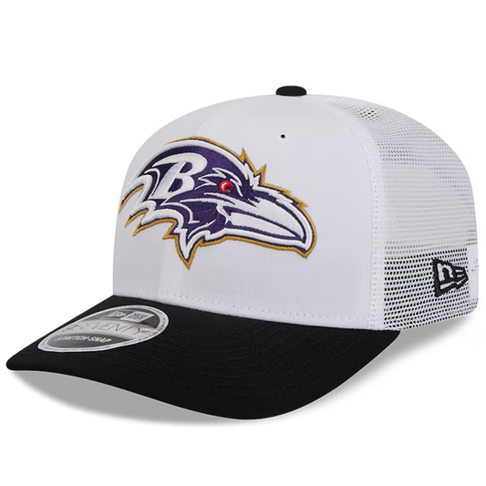 BALTIMORE RAVENS 2024 NFL TRAINING CAMP 9SEVENTY STRETCH SNAP TRUCKER HAT - WHITE