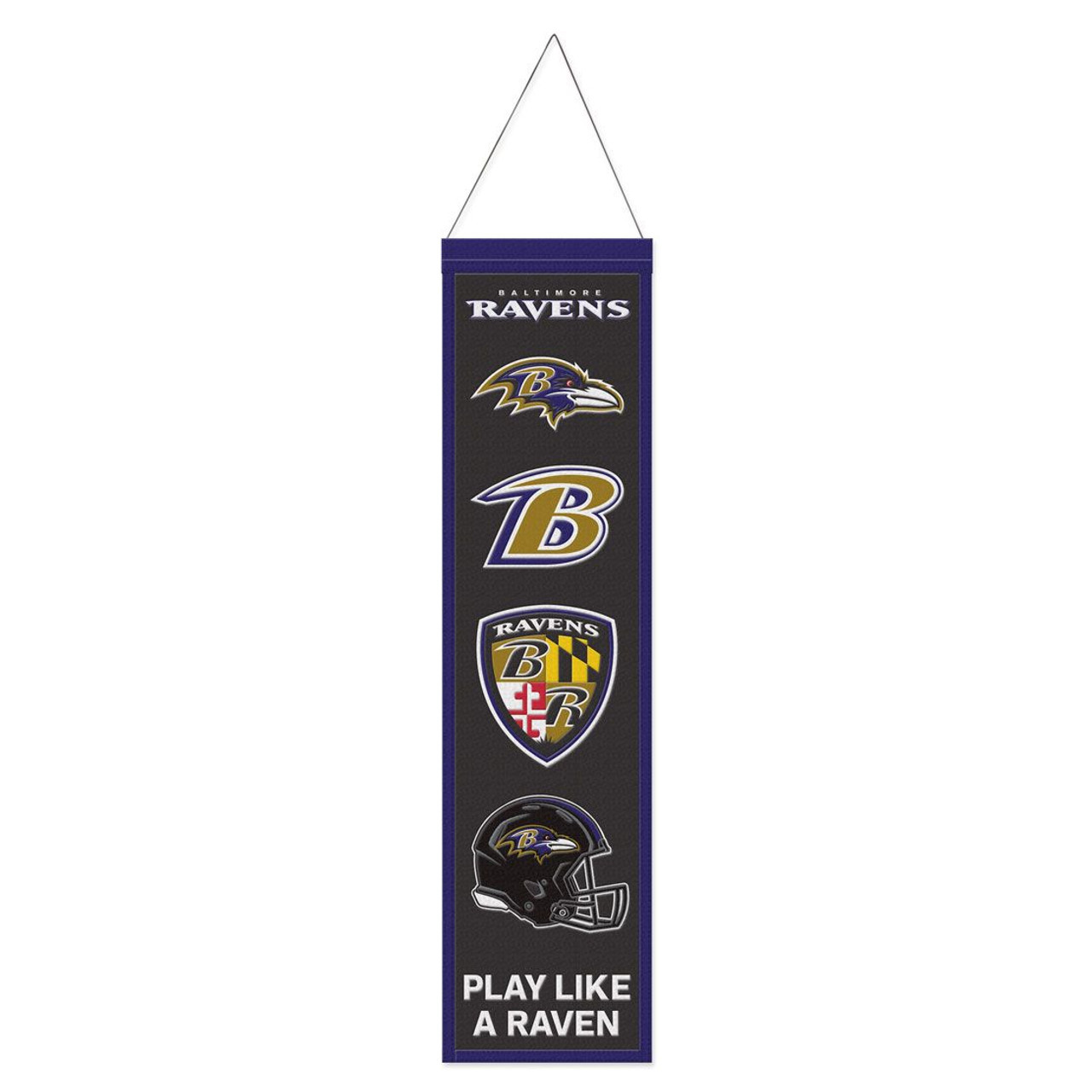 BALTIMORE RAVENS 8" X 32" EVOLUTION WOOL BANNER