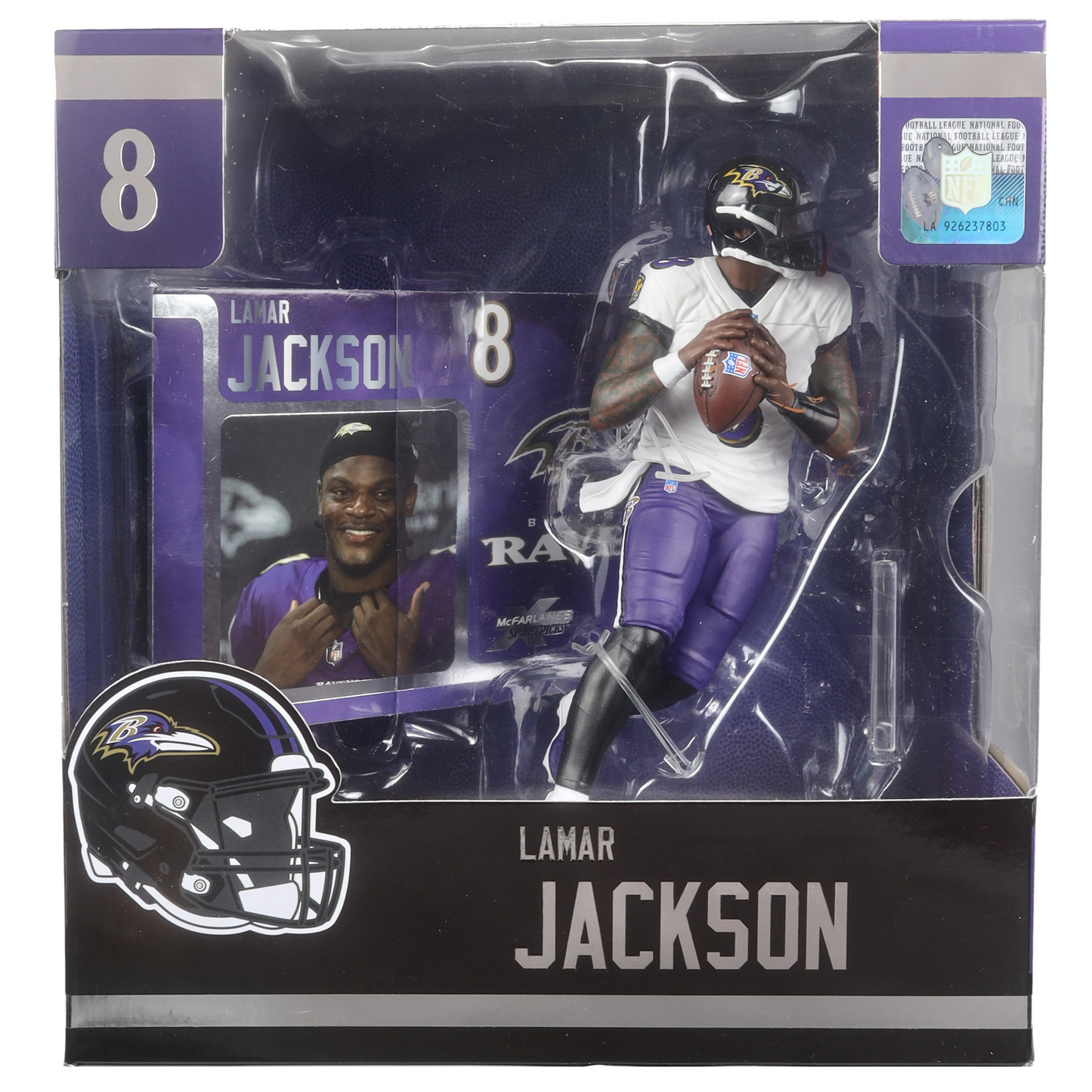 BALTIMORE RAVENS LAMAR JACKSON NFL LEGACY 7" MCFARLANE SPORTS PICK FIGURE