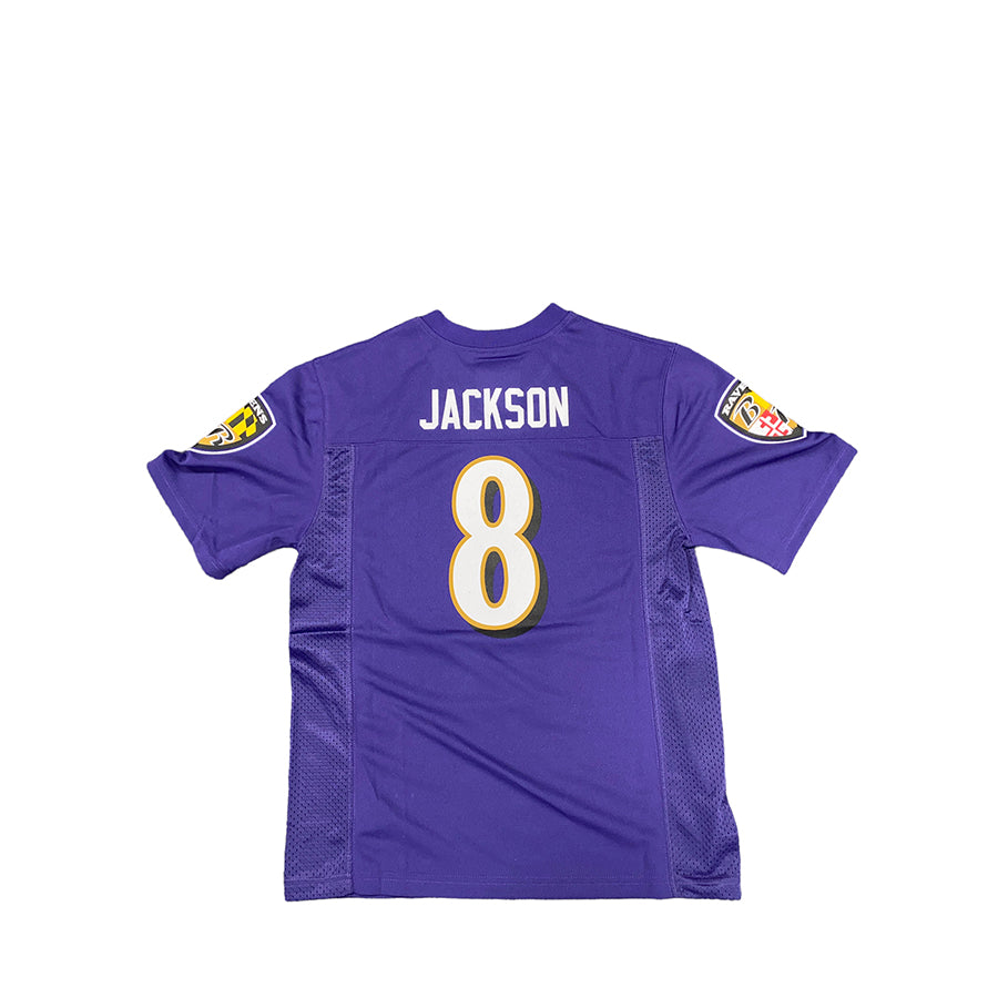 Baltimore Baltimore Ravens No8 Lamar Jackson Men's Nike Purple Team 25th Season Golden Limited Jersey