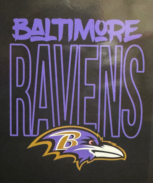 BALTIMORE RAVENS LOGO BRANDS 50"X60" WORDMARK RASCHEL BLANKET