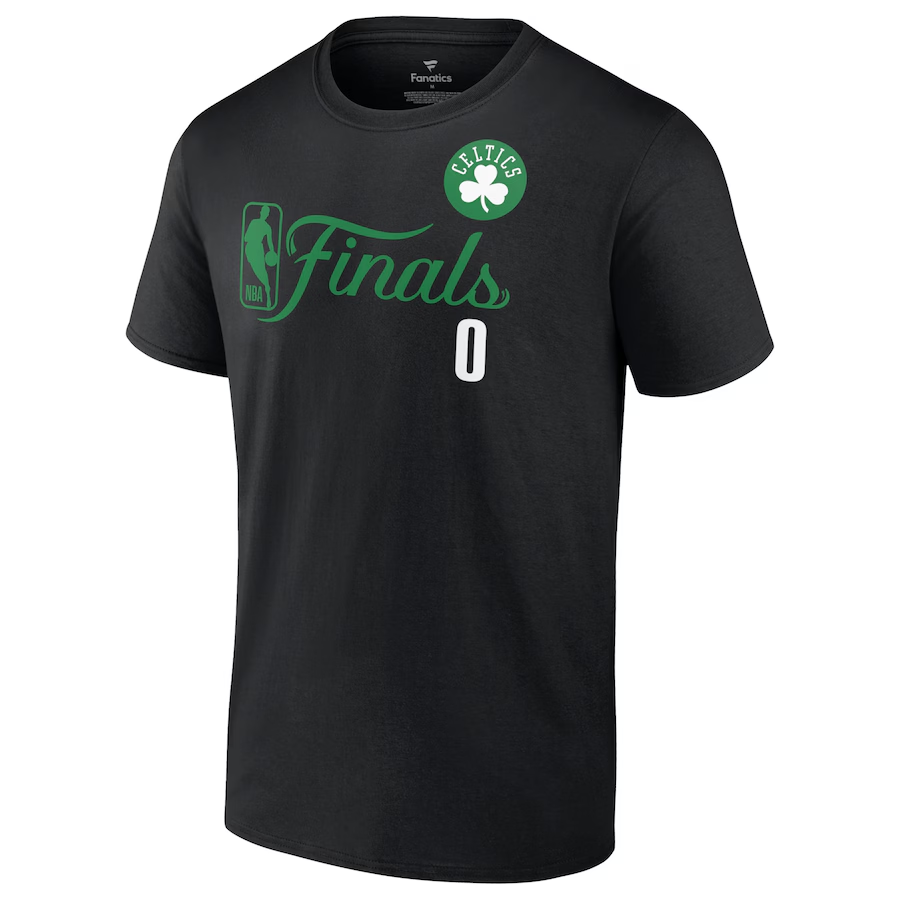 BOSTON CELTICS JASON TATUM MEN'S 2024 NBA FINALS INBOUND PASS NAME & NUMBER T-SHIRT