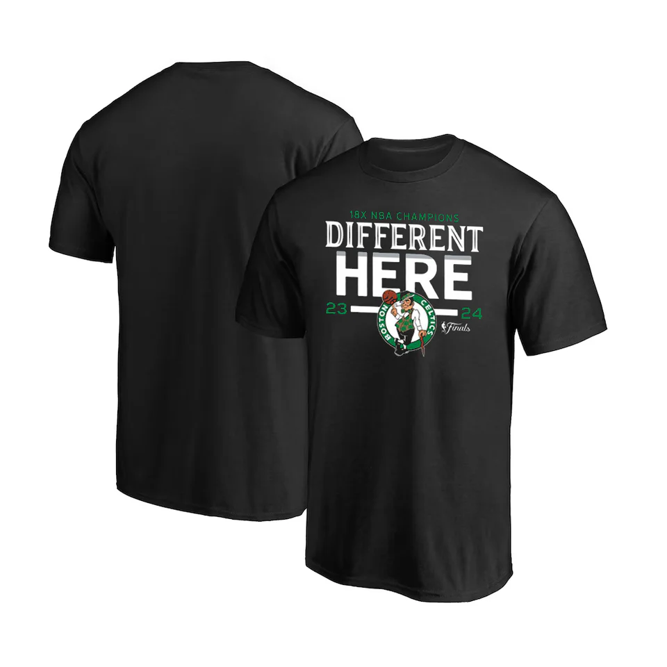 BOSTON CELTICS MEN'S 2024 NBA 18X CHAMPIONS PHRASE T-SHIRT