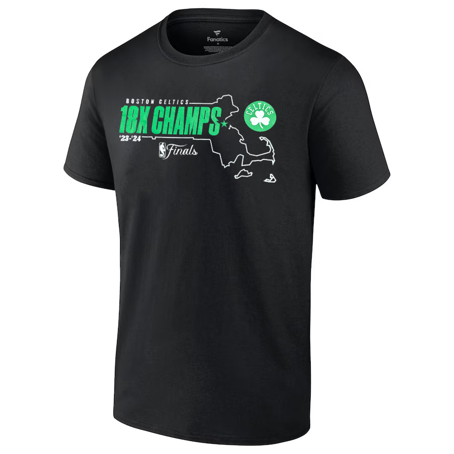 BOSTON CELTICS MEN'S 2024 NBA 18X CHAMPIONS STATE T-SHIRT