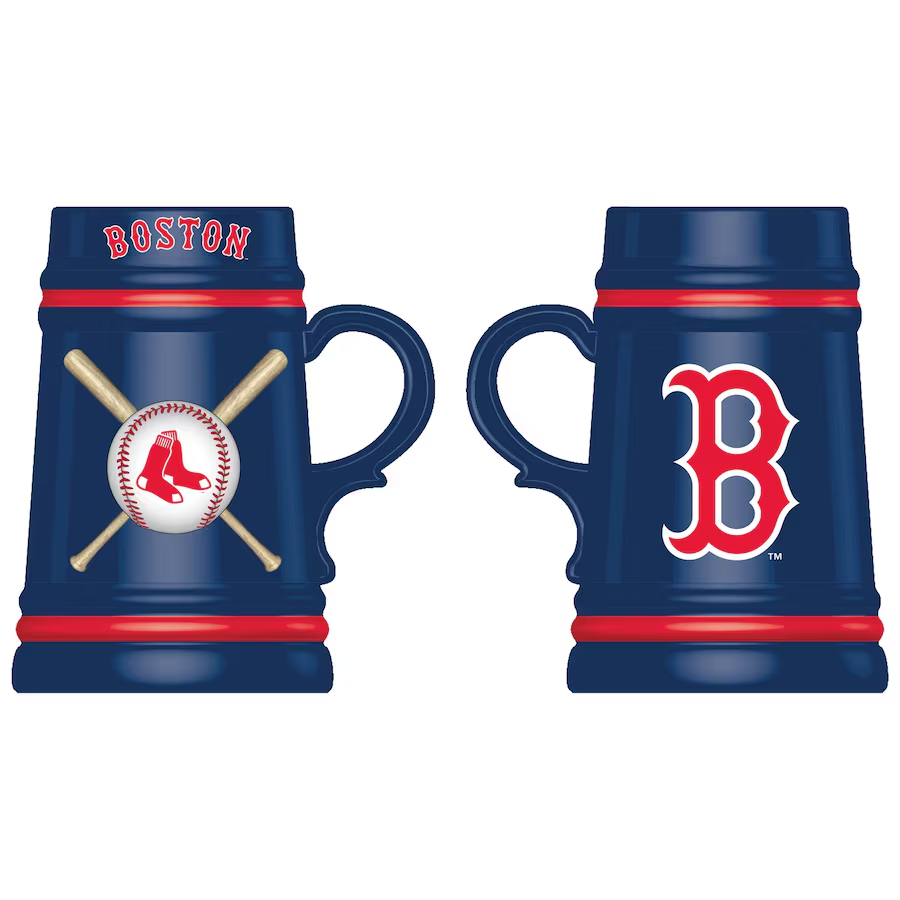 BOSTON RED SOX 24OZ CERAMIC STEIN CUP WITH GIFT BOX