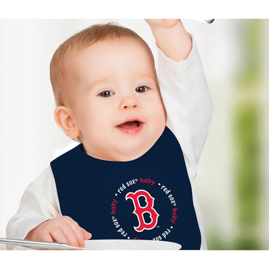 BOSTON RED SOX BABY BIBS - 2 PACK - BLUE/RED