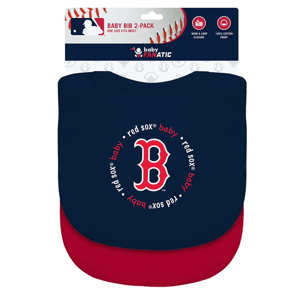 BOSTON RED SOX BABY BIBS - 2 PACK - BLUE/RED