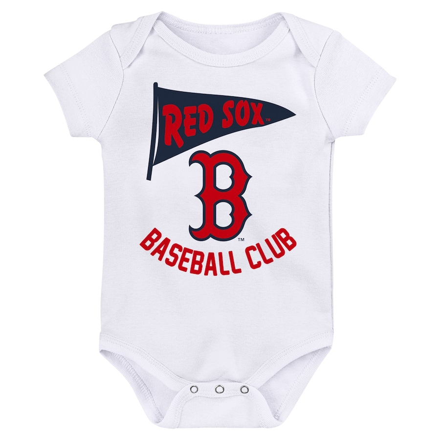 BOSTON RED SOX NEWBORN 3-PIECE FAN PENNANT CREEPER SET