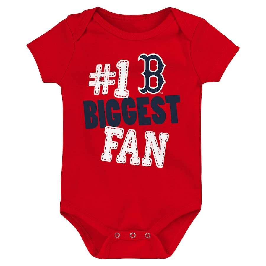 BOSTON RED SOX NEWBORN 3-PIECE FAN PENNANT CREEPER SET