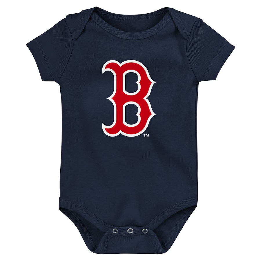 BOSTON RED SOX NEWBORN 3-PIECE FAN PENNANT CREEPER SET