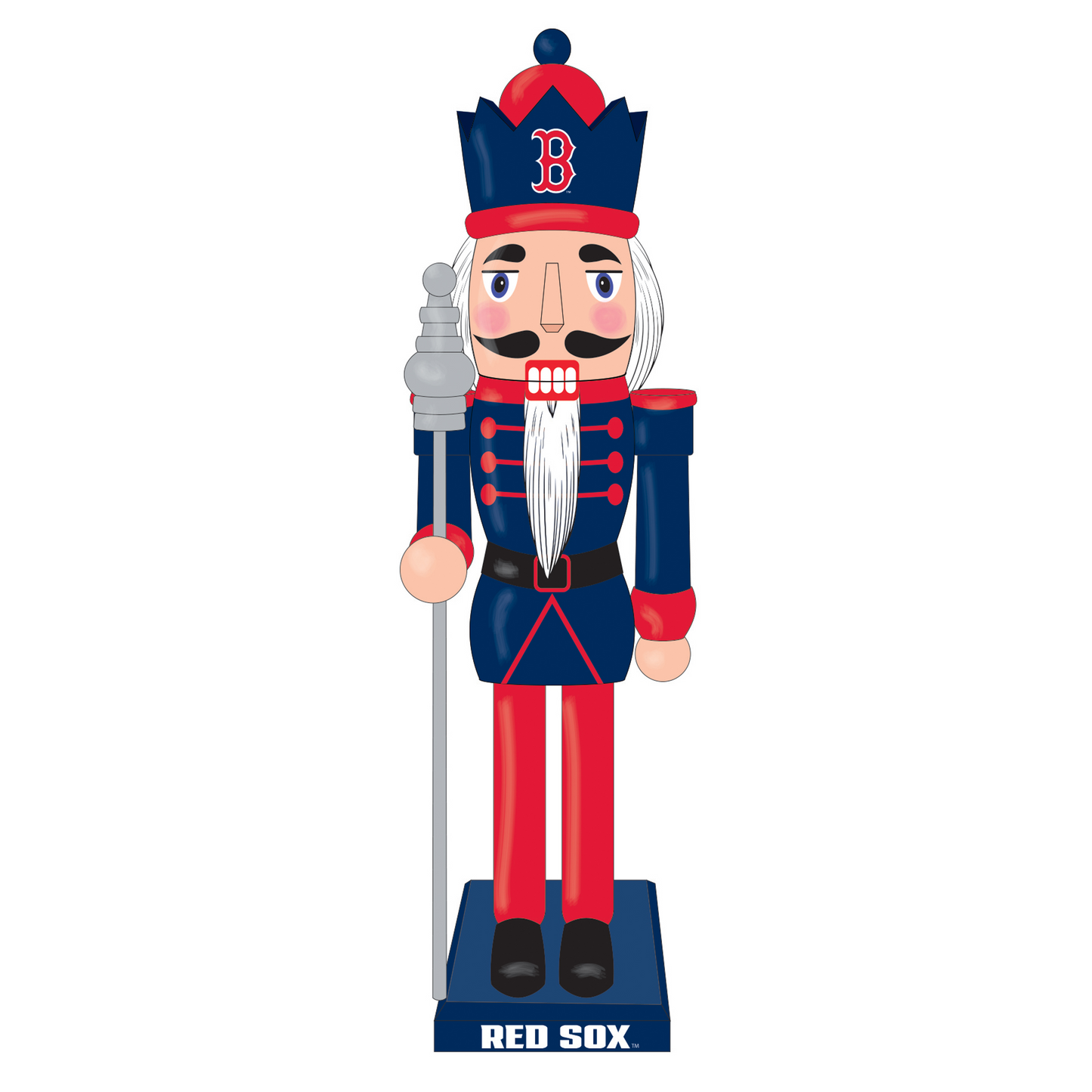 BOSTON RED SOX 12" WOODEN NUTCRACKER STATUE