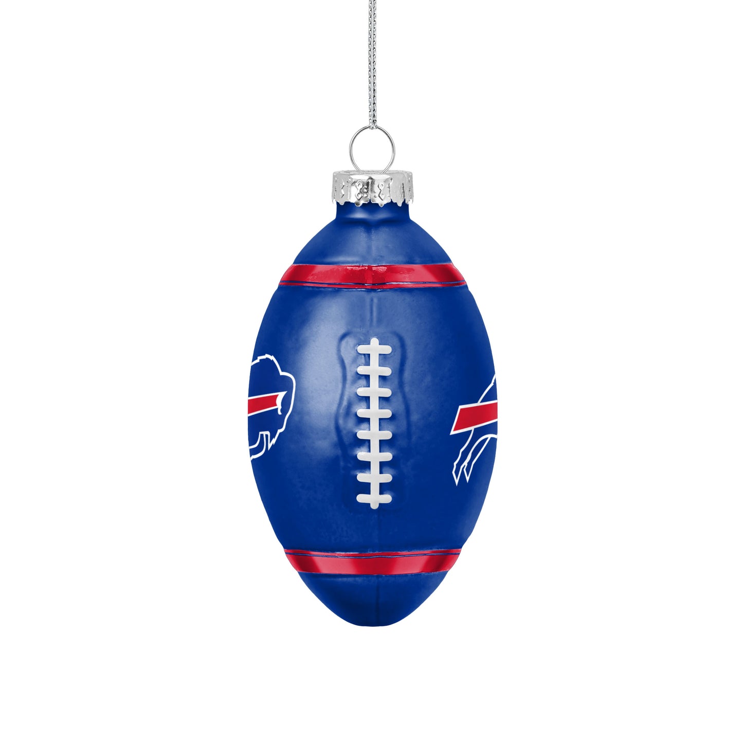 BUFFALO BILLS BLOWN GLASS FOOTBALL ORNAMENT