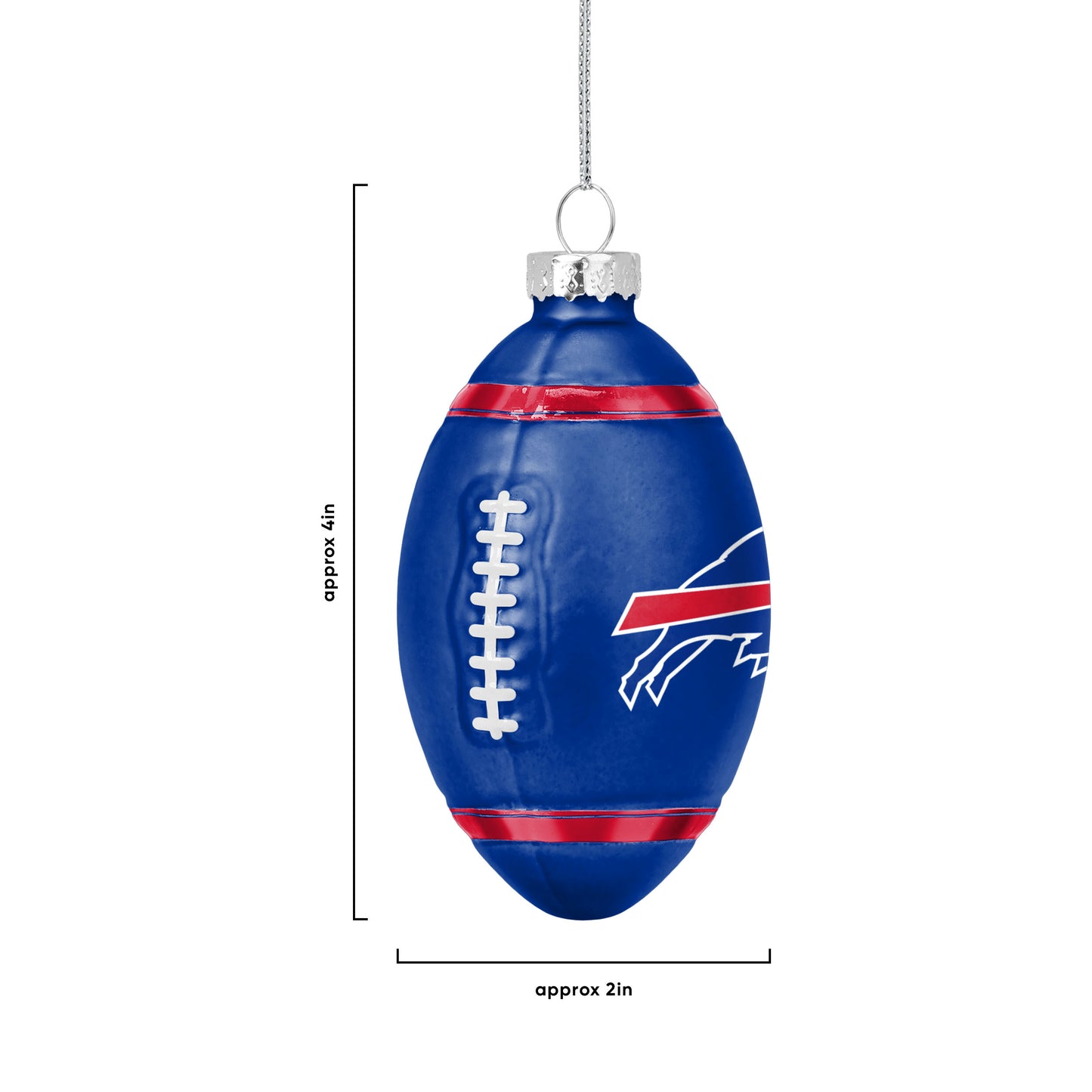 BUFFALO BILLS BLOWN GLASS FOOTBALL ORNAMENT