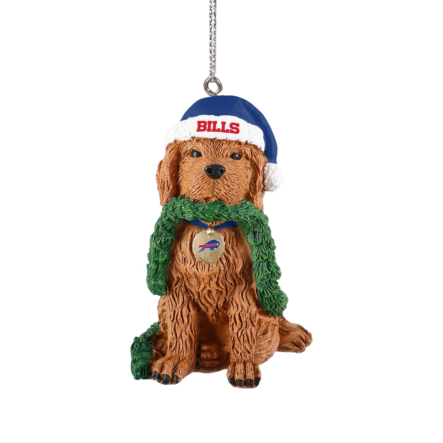 BUFFALO BILLS DOG WITH GARLAND ORNAMENT