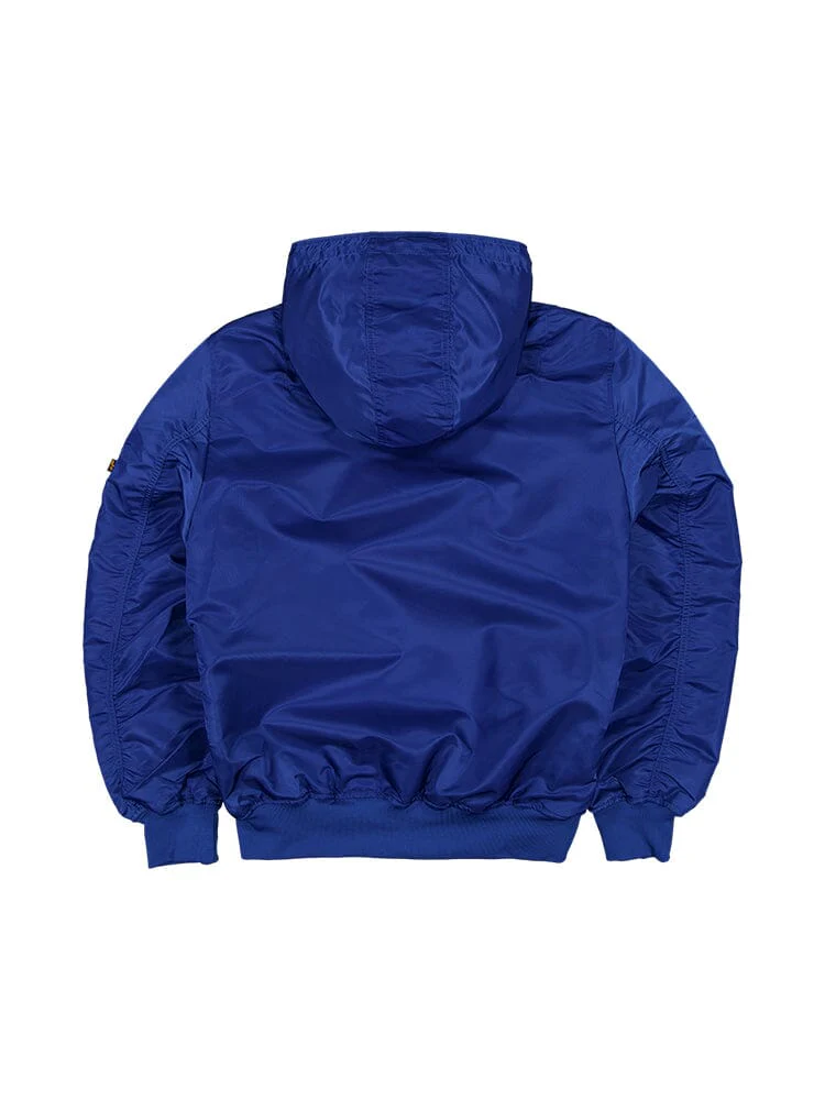 BUFFALO BILLS MEN'S NEWERA X ALPHA INDUSTRIES L-2B HOODED BOMBER JACKET - BLUE