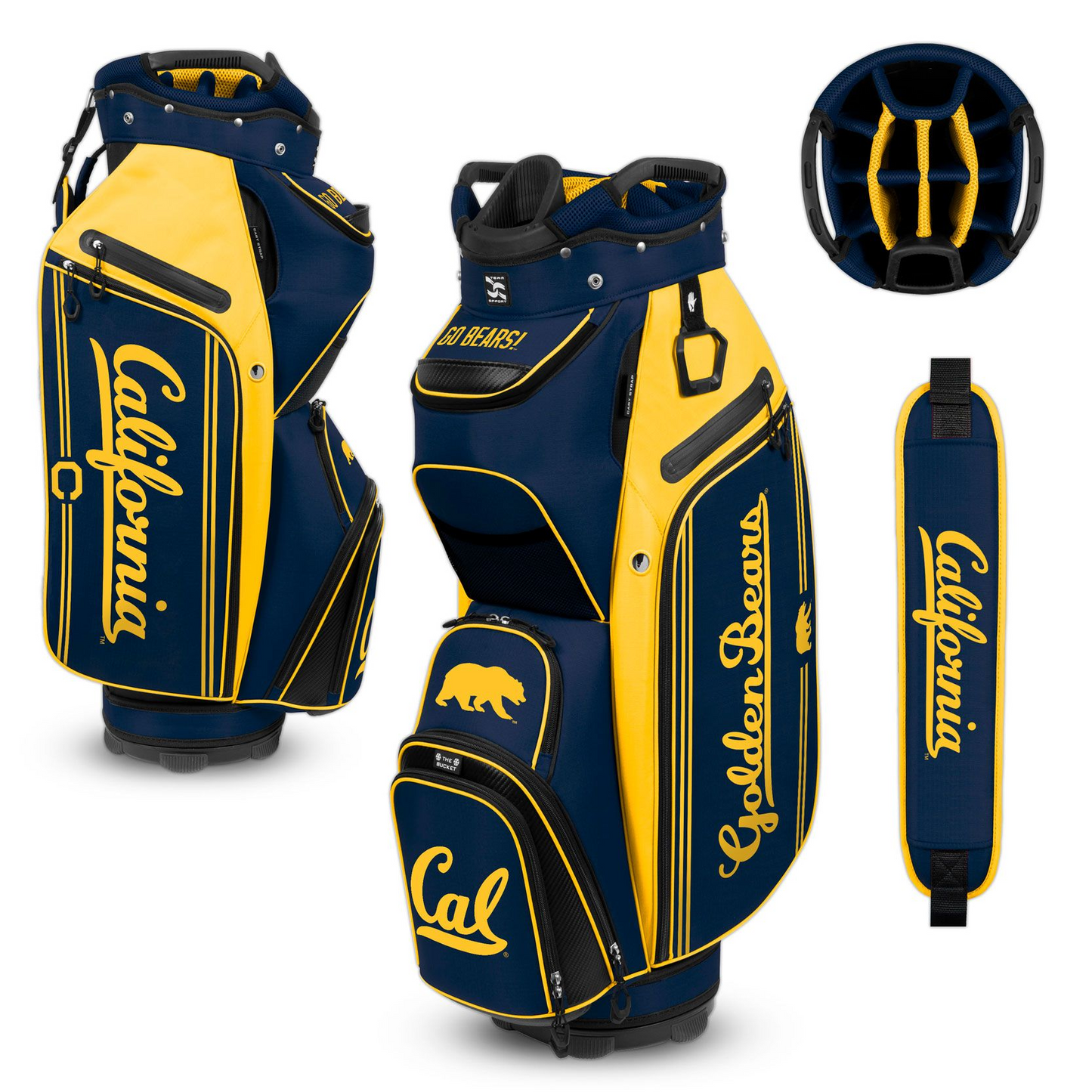 CAL GOLDEN BEARS TEAM EFFORT BUCKET III COOLER CART GOLF BAG