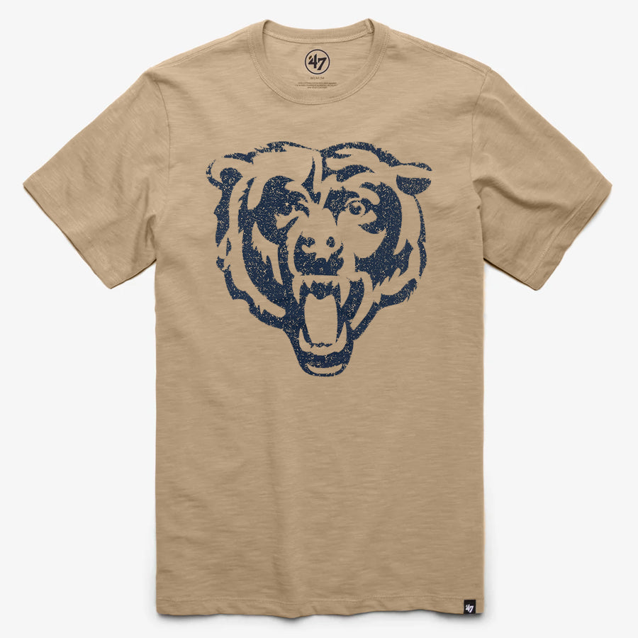 CHICAGO BEARS MEN'S DUSTED IMPRINT RIVER T-SHIRT - KHAKI