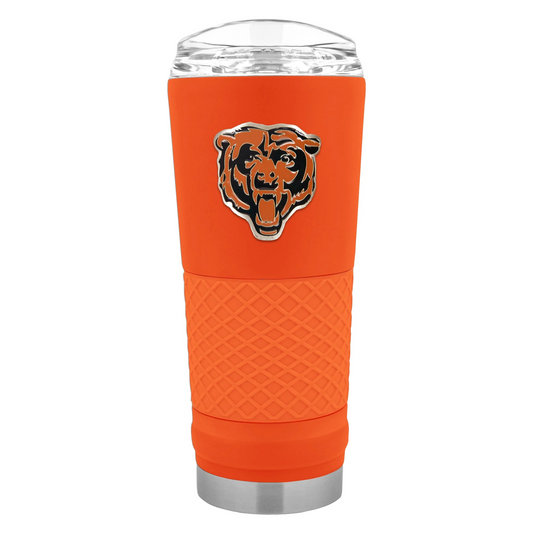 CHICAGO BEARS METAL TEAM EMBLEM 24OZ DRAFT TUMBLER - ORANGE/ORANGE