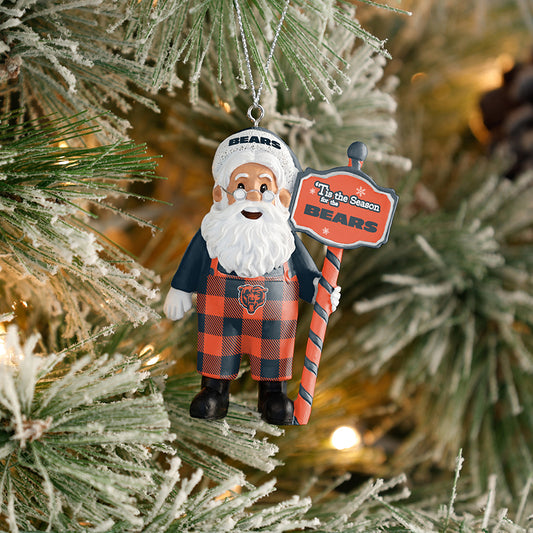 CHICAGO BEARS SANTA OVERALLS ORNAMENT