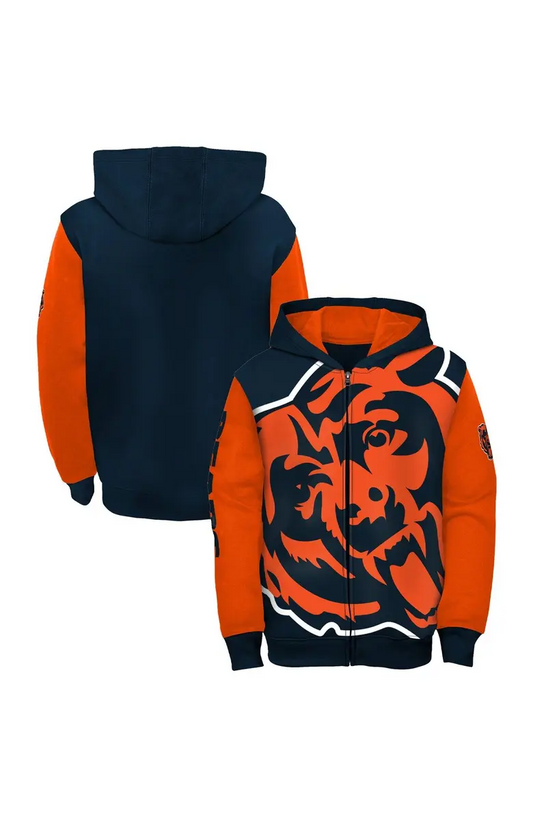 CHICAGO BEARS YOUTH POSTER BOARD FULL -ZIP HOODED SWEATSHIRT