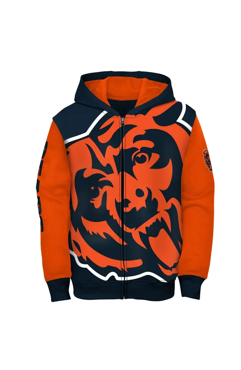 CHICAGO BEARS YOUTH POSTER BOARD FULL -ZIP HOODED SWEATSHIRT